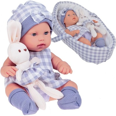 Jokomisiada novorodenec v sivom klobúku a šatách + králik ZA5007