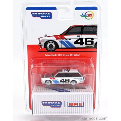 Tarmac Datsun 510 modrá bird N 46 Sw Station Wagon 1971 Stříbrná Bílá Modrá 1:64