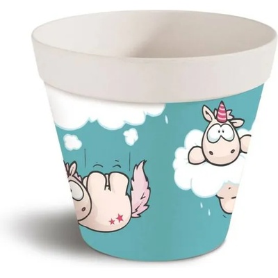 Nici Бамбукова саксия - Еднорогът Theodor, синя