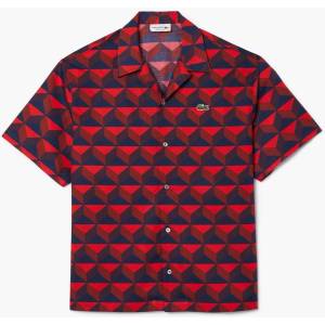 Lacoste Риза с къс ръкав Lacoste Short Sleeved Monogram Print Shirt - Red IKL