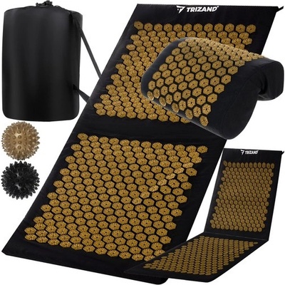 Trizand Акупресурно килимче с възглавница и 2 масажни топки и калъф Trizand 23375, Матрак и възглавница за акупресура с 13 743 акупресурни точки (23375)