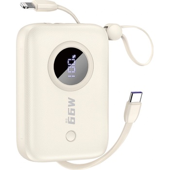 Dudao K14 Power Bank 10000mAh Вградени кабели Бежов (DDA347) (DDA347)