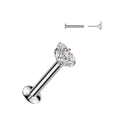 Šperky4U Piercing do brady slzička PUSH IN labreta LB1140