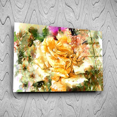 Art gift Стъклено АРТ пано - Жълта роза