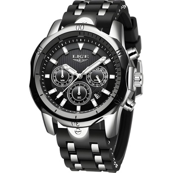 LIGE Часовник lige te-14649 - Черен / Сребърен kp14649 (te-14649)