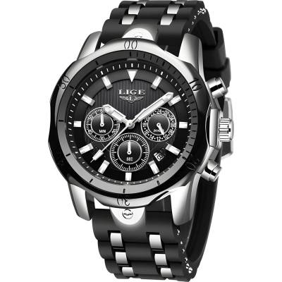 LIGE Часовник lige te-14649 - Черен / Сребърен kp14649 (te-14649)