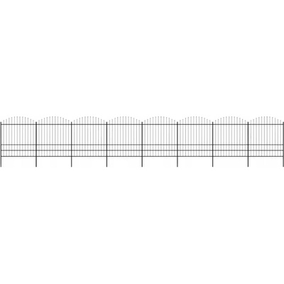 vidaXL Zahradní plot s hroty ocel (1,75–2) x 13,6 m černý