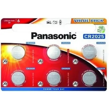 Panasonic Бутонна батерия литиева panasonic cr2025, 3v, 6 бр. в блистер /цена за 6 бр. / (pan-bl-cr2025-6pk)