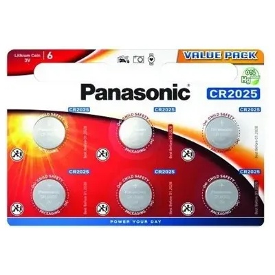 Panasonic Бутонна батерия литиева panasonic cr2025, 3v, 6 бр. в блистер /цена за 6 бр. / (pan-bl-cr2025-6pk)
