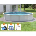 Steinbach Стоманеностенен басейн комплект Nuovo de Luxe II Ø 360 x 120 cm Top - 1 компл (012173)
