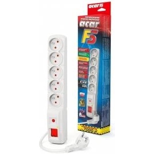 HSK Data Surge protector strip Acar F5 1.5m white