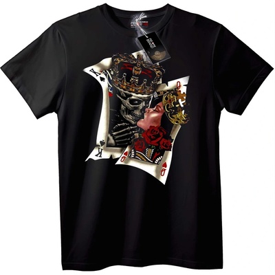 NOONEBRAND Тениска Кралят и Кралицата с Череп - XS, Black