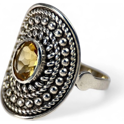 LEMONA prsten citrín stříbro P45790