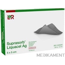 SUPRASORB Liquacel Ag Krytie na rany s antimikrobiálnym striebrom, 5 x 5 cm 10 ks