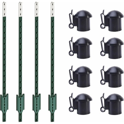 Sada T-sloupky pro elektrický ohradník 152 cm + krytky s izolátorem - 50 ks