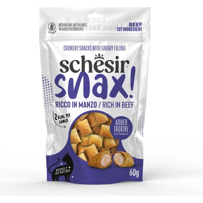 Schesir Cat Snax! Polštářky plněné hovězím masem 60 g