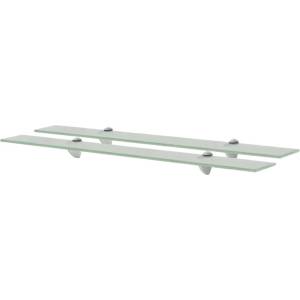vidaXL Подвижни рафтове, 2 бр, стъкло, 80x20 см, 8 мм (3051539)
