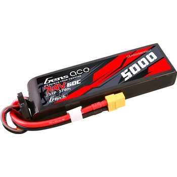 GensAce G-Tech LiPo 2S 5000mAh 7,4V 2S1P 60C XT60 Plug