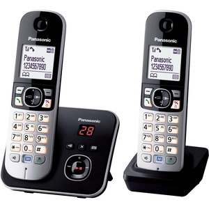 Panasonic Panasonic телефон със секретар KX-TG6822GB Duo, черен (KX-TG6822GB) Телефонни апарати