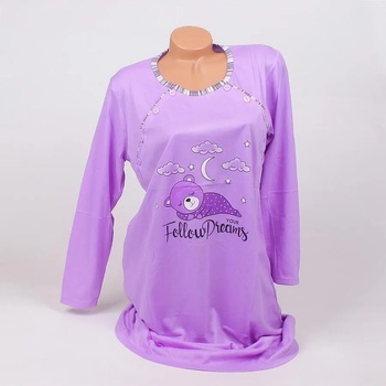 Image 1 of Макси нощница за кърмачки с дълъг ръкав в лилаво