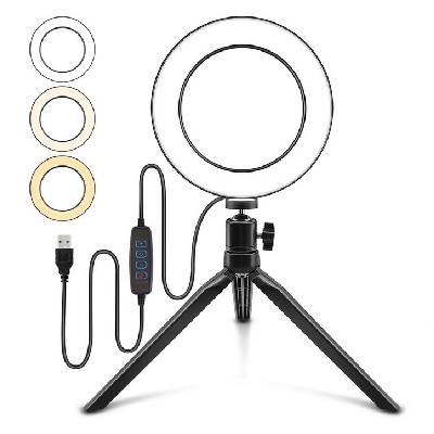 Prstencová lampa, kruhové světlo, ring light set 6" 160mm 10W (RG1)