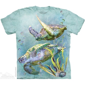 The Mountain batikované triko Sea Turtle Swim mint