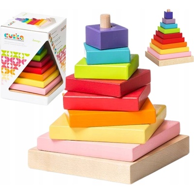 Cubika 13357 barevná pyramida skládačka 9 dílů