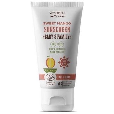 WoodenSpoon Baby & Family Mango opaľovacie telové mlieko SPF50 150 ml