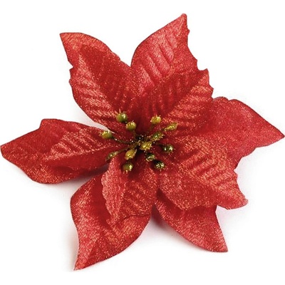 Prima-obchod Vánoční hvězda Ø14 cm s lurexem 2 červená sv.