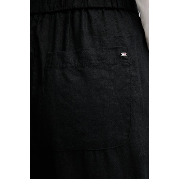 Tommy Hilfiger Ленен панталон Tommy Hilfiger в черно с широка каройка, с висока талия WW0WW46823 (WW0WW46823)