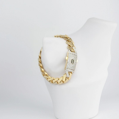 Lillian Vassago Exkluzivní náramek se zirkony v kombinovaném zlatě Monaco chain LLV01-GB009YW