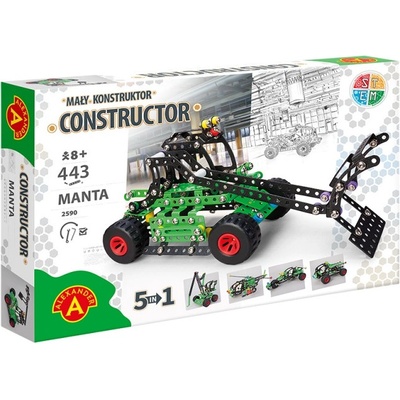 Alexander Toys Метален конструктор Alexander, 443 части - 5 модела в 1, Manta (AL2590)