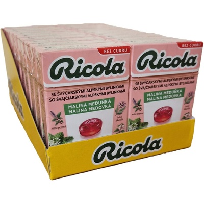 Ricola Malina Meduňka Bonbóny bez cukru 20 x 40 g