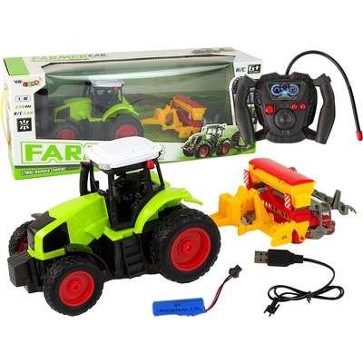 mamido Elektrické autíčko Roľnícky Traktor s Lisom R/C 1:16 Zelený