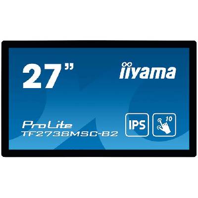 27" iiyama TF2738MSC-B2: IPS, FullHD, capacitive, 10P, 500cd/m2, DP, HDMI, DVI, 16/7, IP1X, černý - iiyama Prolite TF2738MSC