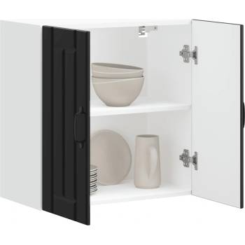 vidaXL Кухненски стенен шкаф Lucca, черен, инженерно дърво (853818)