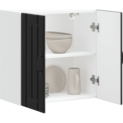 vidaXL Кухненски стенен шкаф Lucca, черен, инженерно дърво (853818)