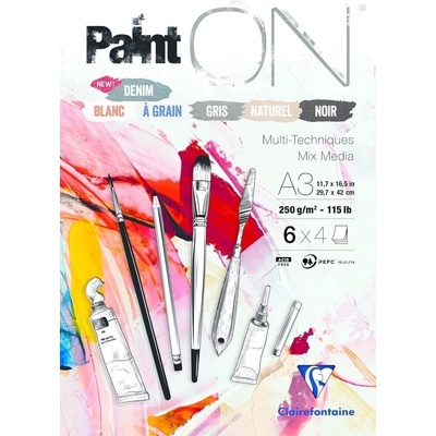 Clairefontaine Paint'On 115Lb N°6 Assorted Pad Скицник 24 A3 250 g (975411C)