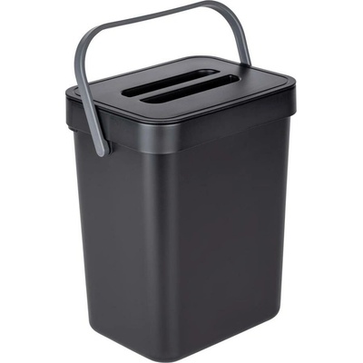Wenko 55027100 - Odpadkový koš BLACK OUTDOOR KITCHEN 19x24 cm černá/šedá/čirá WE0443