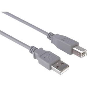 PremiumCord usb 2.0 кабел a - b, М/М, 1 м, сив (ku2ab1)