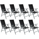 tectake 404367 8 zahradní židle hliníkové - černá/antracit