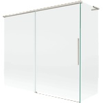 Mexen Rox L преграда за вана 2-крилна плъзгаща се 180 + 90 x 150 см, прозрачна, четка никел - 8C9L-180-090-97-00 (8C9L-180-090-97-00)
