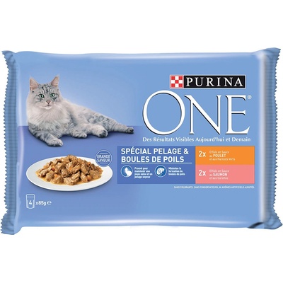 Purina One Junior Kuracie mäso a losos 4 x 85 g