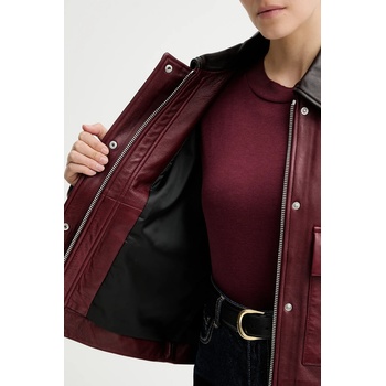 rag & bone Кожено яке Rag & Bone в бордо преходен модел с уголемена кройка RA5A25F0MCR (RA5A25F0MCR)