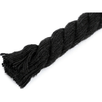 Bavlněná šňůra kroucená Ø12 mm macrame Varianta: 4 černá, Balení: 10 m