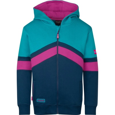 TROLLKIDS Детско яке за тренировка Trollkids Girl's Flekkefjord Jacket Training jacket - Madeira Blue / Dark Turquoise / Bright Berry - размер 152 (EU) (704-5510-0217)