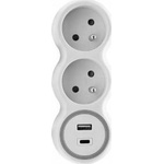 Plastrol Network splitter double + USB-A + USB-C
