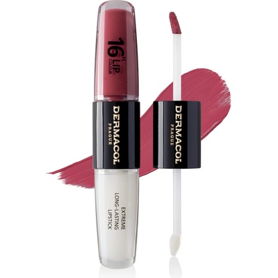 Dermacol 16H Lip Colour Extreme Long-Lasting Lipstick dlhotrvajúca dvojfázová farba a lesk na pery No. 28 8 ml
