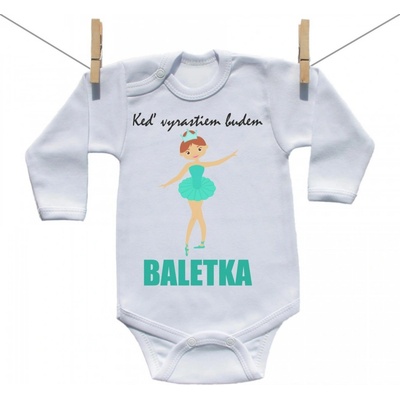Boodyy Body s dlhým rukávom Keď vyrastiem budem baletka