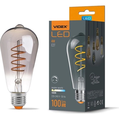 Videx Stmievateľna LED žiarovka 4W ST64 Spiral Graphite Teplá biela E27